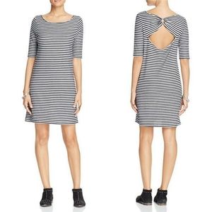 We The Free Black and White Striped Mini Dress with Twist Back